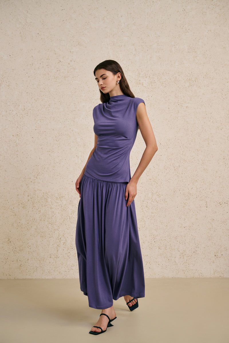 Mock neck cap sleeve set
