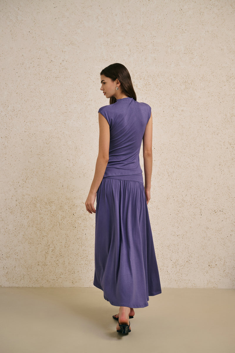Mock neck cap sleeve set