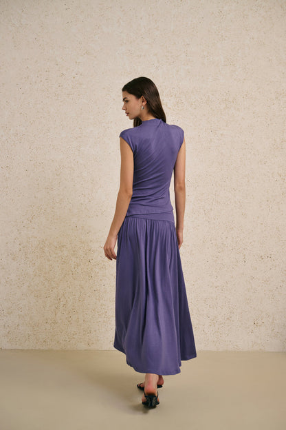 Mock neck cap sleeve set