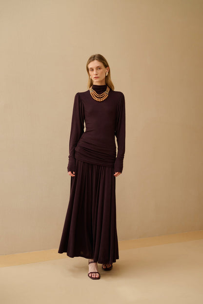Mock neck ruched set