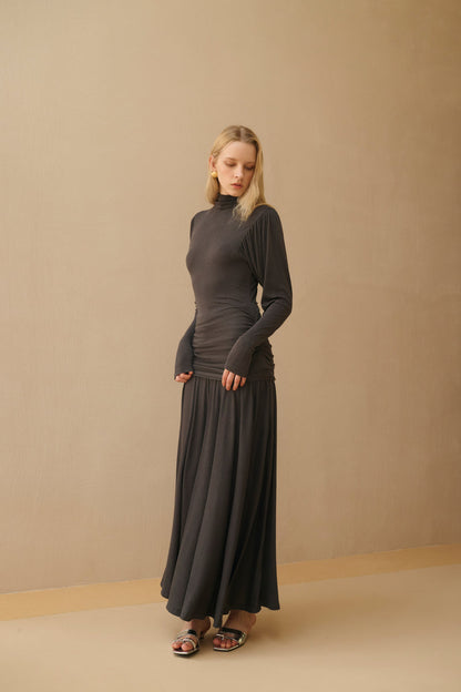 Mock neck ruched set