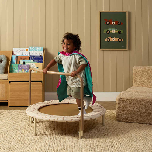 Mocka Bouncy Trampoline - Cream/Tan Spot