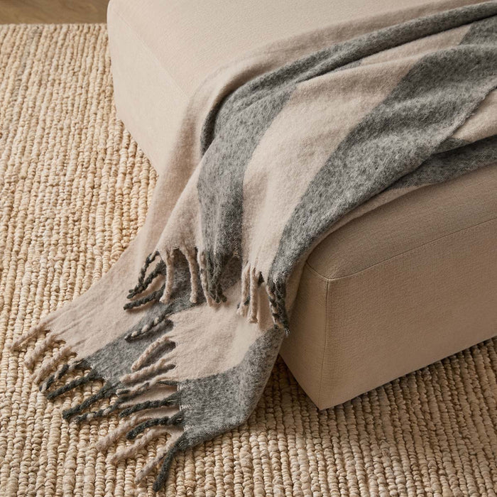 Mocka Stripe Throw Blanket - Olive