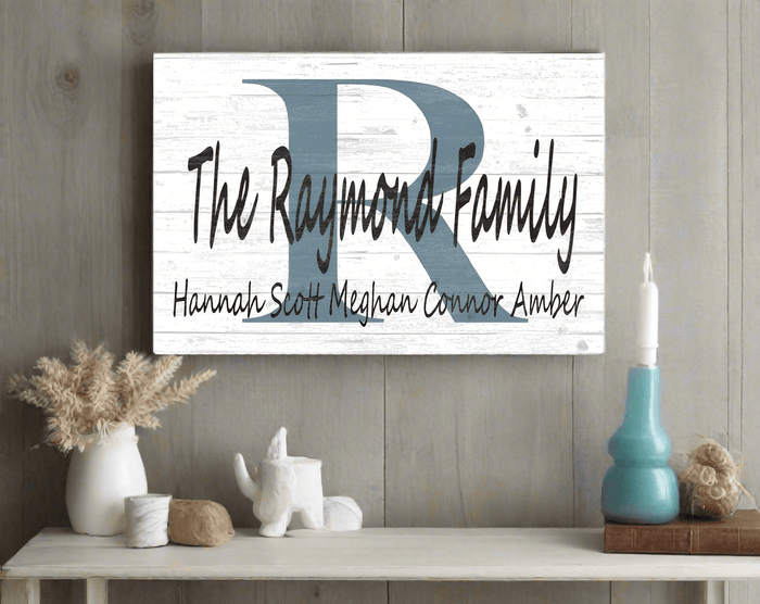 Monogram Family Name Sign Custom With Est. Date or Family Member Names - Broad Bay Personalized Gifts Shipped Fast