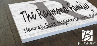 Monogram Family Name Sign Custom With Est. Date or Family Member Names - Broad Bay Personalized Gifts Shipped Fast