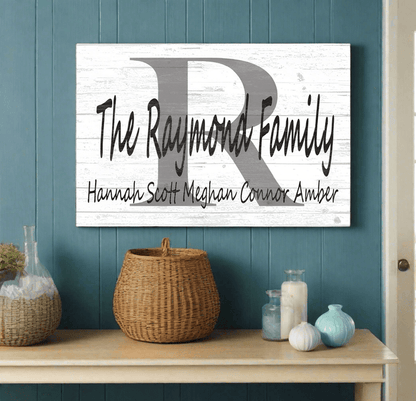 Monogram Family Name Sign Custom With Est. Date or Family Member Names - Broad Bay Personalized Gifts Shipped Fast