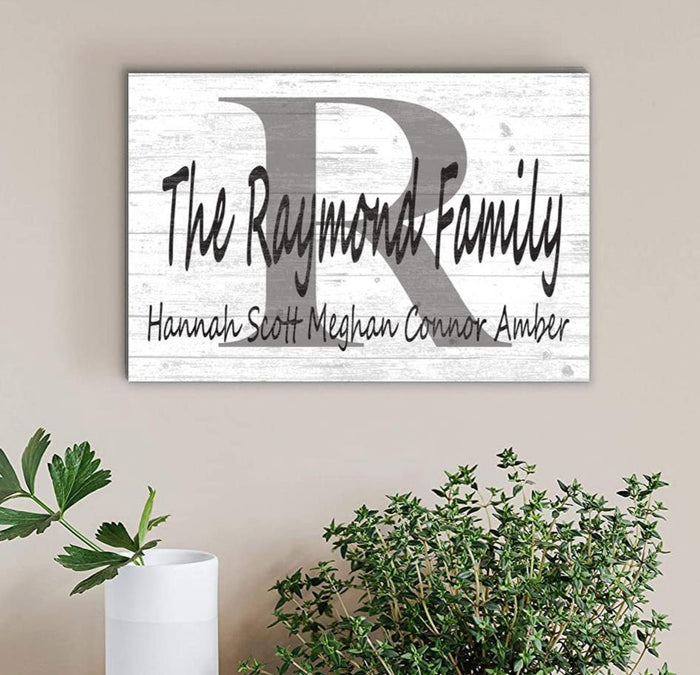 Monogram Family Name Sign Custom With Est. Date or Family Member Names - Broad Bay Personalized Gifts Shipped Fast