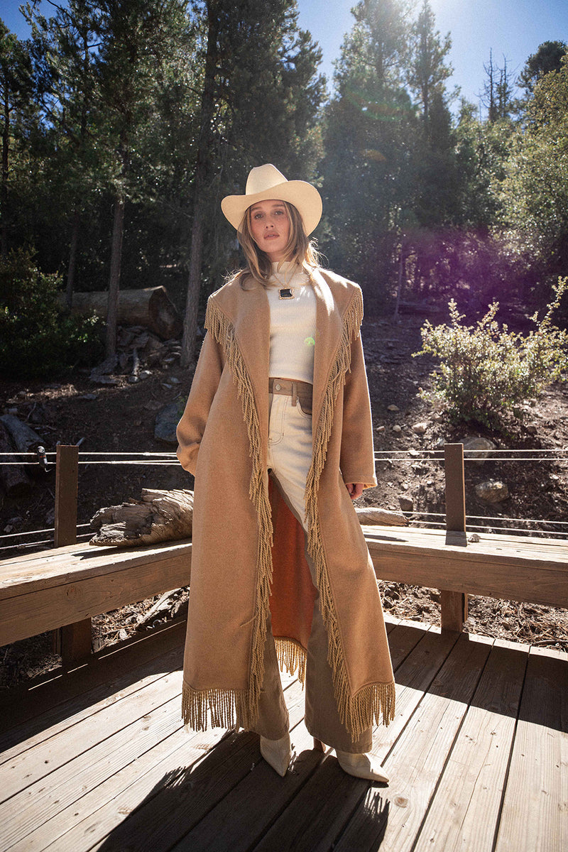 High Noon Two Tone Western Pants styled in a complete look from an alternate angle.