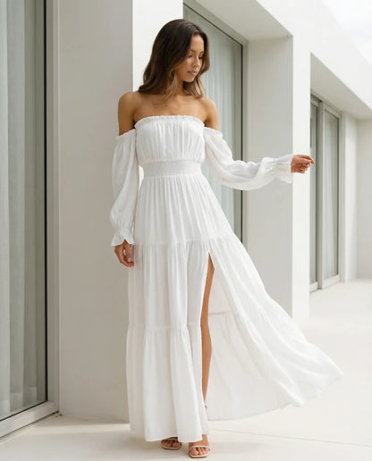 Moonfall Layered Slit Maxi Dress