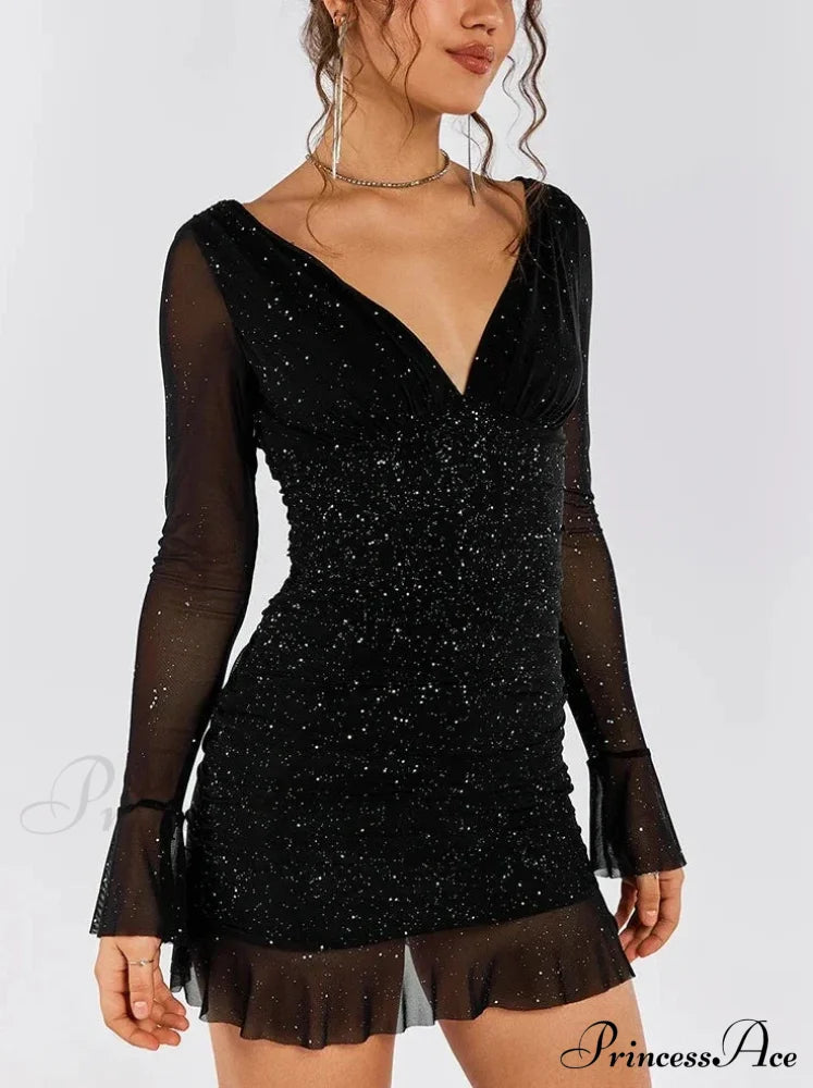 Morena Elegant Mini Dress Black / S