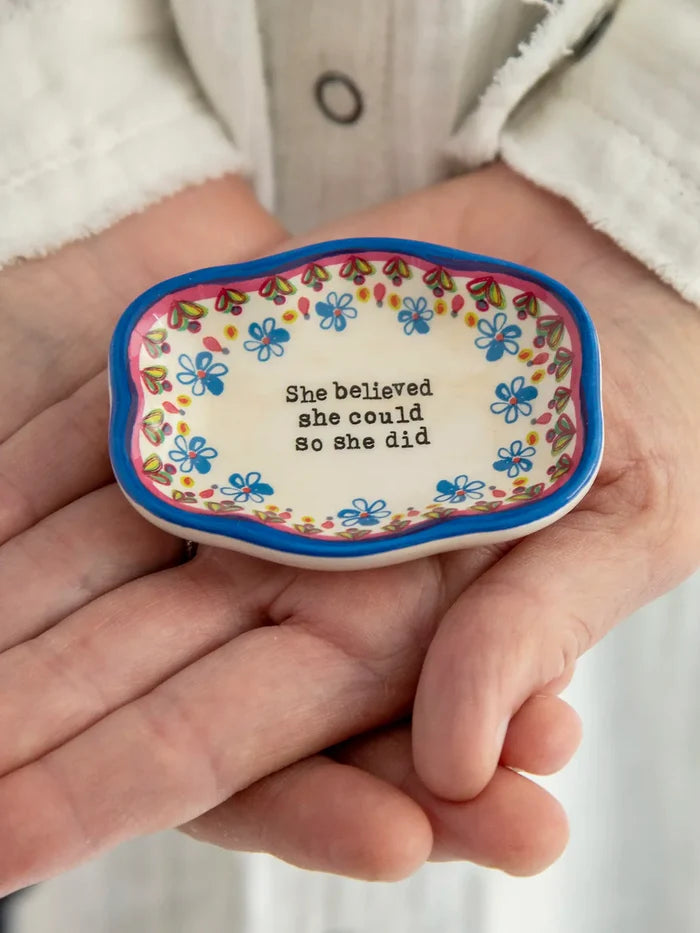 Natural Life Heart Trinket Dish "She Believed"