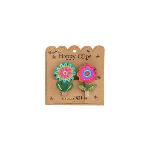 Natural Life Magnet Happy Clips Set of 2 Flower