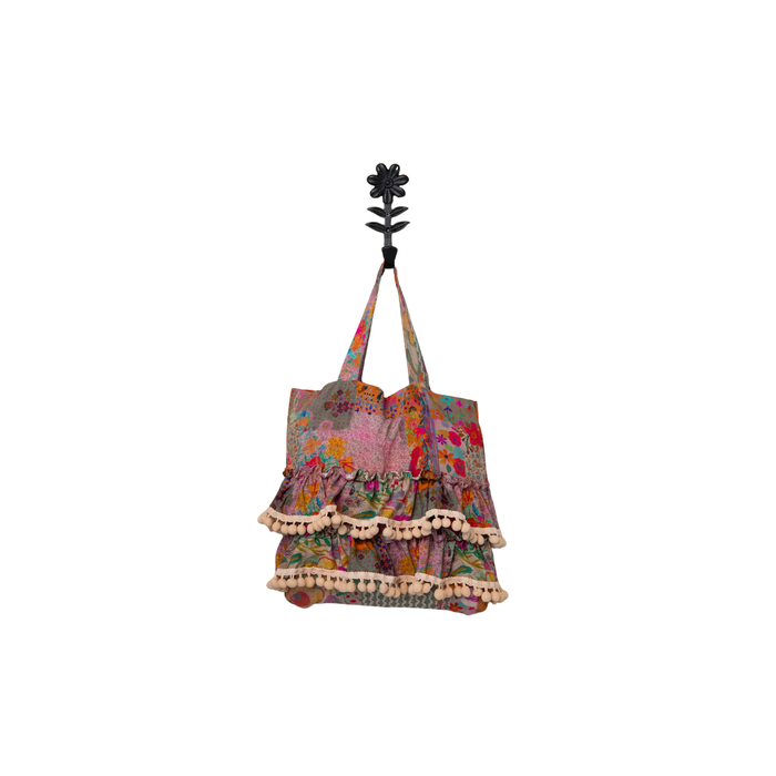 Natural Life Mini Ruffle Tote Bag- Pink Floral Patchwork