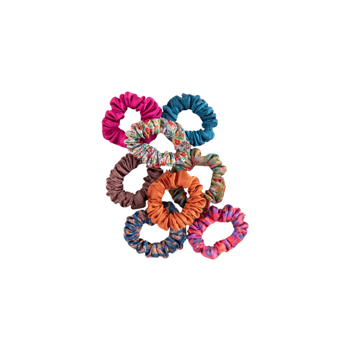 Natural Life Mini Satin Hair Scrunchies Set of 4- Rainbow