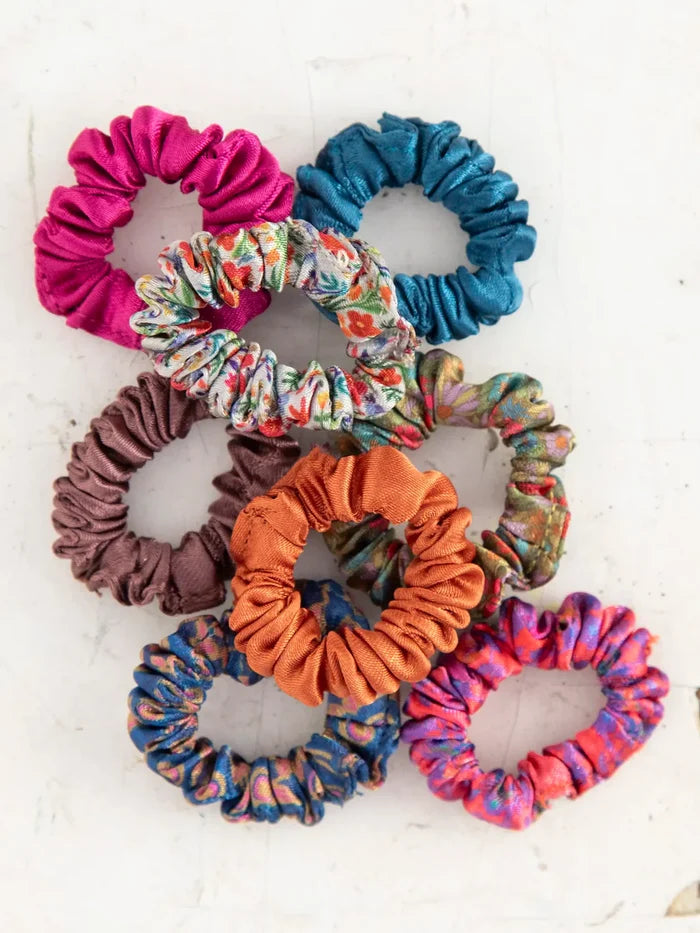 Natural Life Mini Satin Hair Scrunchies Set of 4- Rainbow