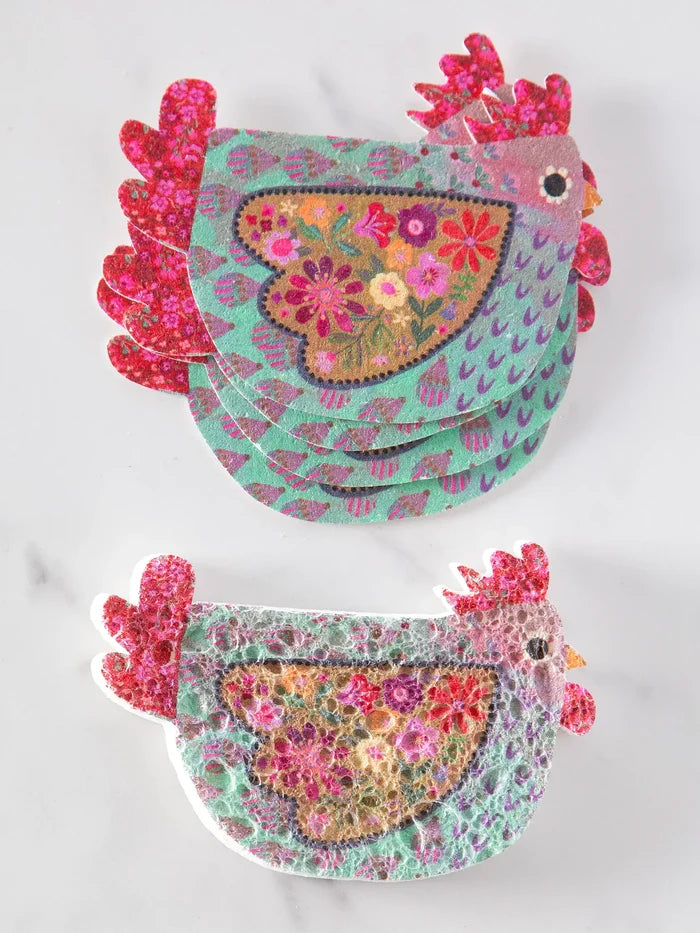 Natural Life Puff-up Sponges Chickens Set of 5