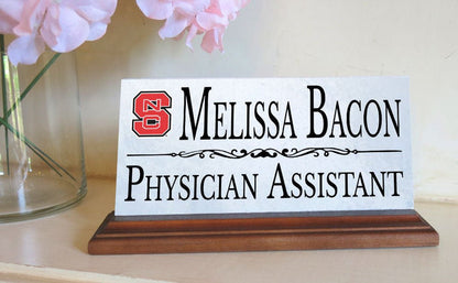 NC State Nameplate for Desk or Shelf for Alumni, or Graduation Gift - Broad Bay Personalized Gifts Shipped Fast