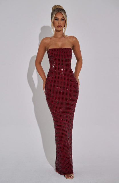 Neriah Maxi Dress - Wine Dress Babyboo Fashion Premium Exclusive Design