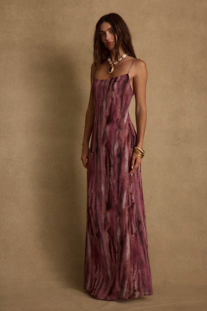 Nerissa Berry Chiffon Maxi Dress paired with complementary accessories for a polished look.