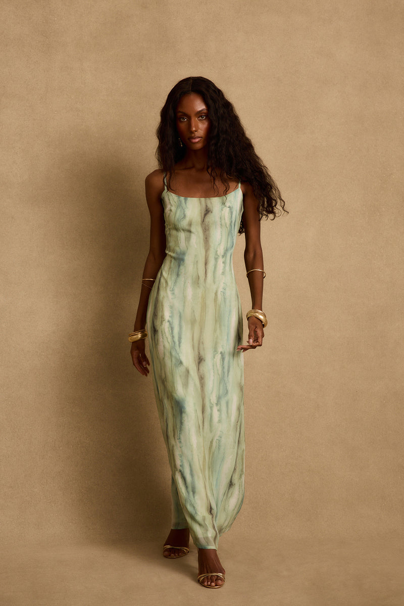 Nerissa Sage Chiffon Maxi Dress