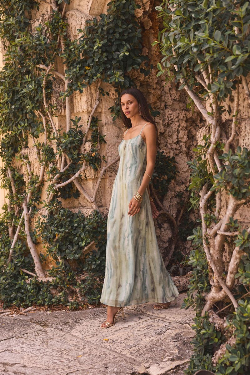 Nerissa Sage Chiffon Maxi Dress