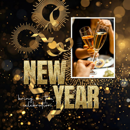 With elegant gold accents against black backgrounds, these digital scrapbooking papers by Lucky Girl Creative digital art are great for special occasions including New Year's, graduation, wedding, anniversary, black tie events, and more! This paper pack include 100 luxury, bokeh, fireworks, party, and patterned papers.