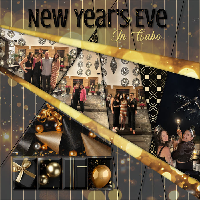 New Year Favorites Bokeh Papers Digital Scrapbook Kit
