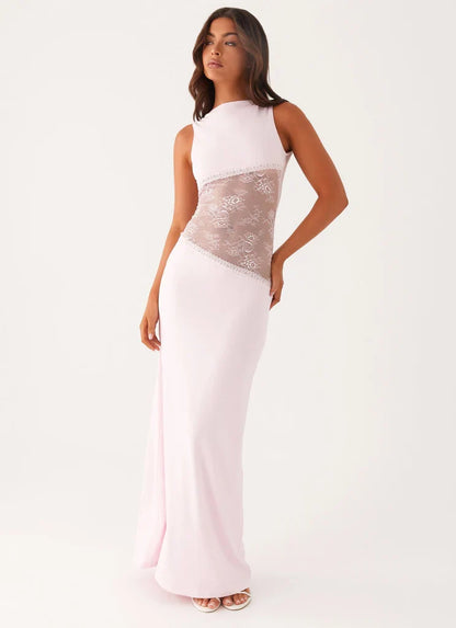 Nocturne Lace Backless Maxi Dress