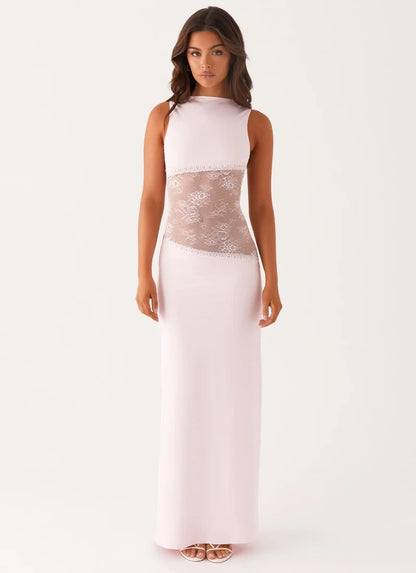 Nocturne Lace Backless Maxi Dress