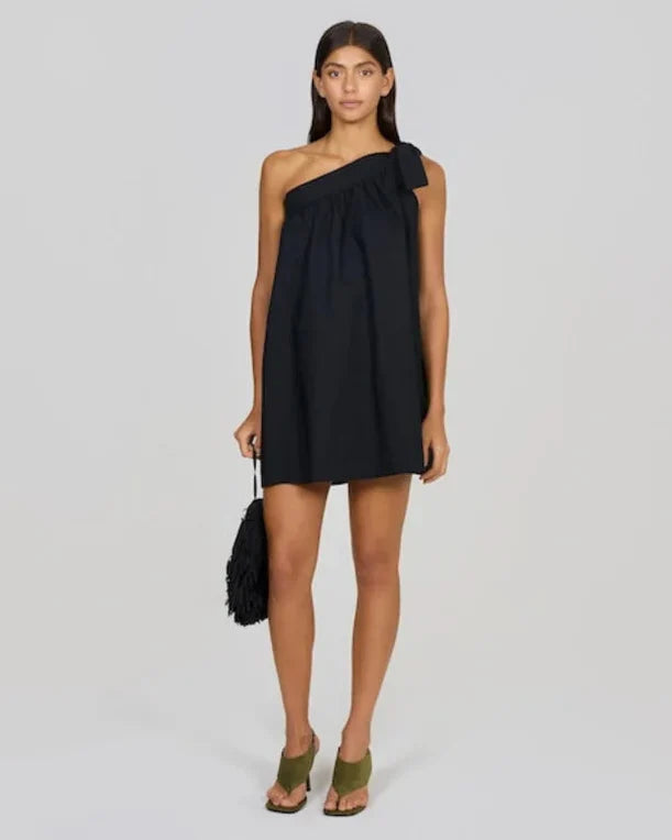 Noir One-Shoulder Mini Dress