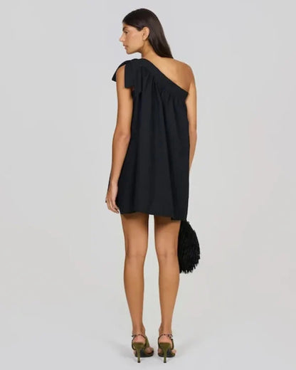Noir One-Shoulder Mini Dress