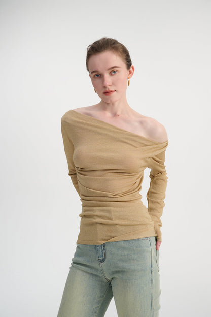 Off-shoulder asymmetrical top