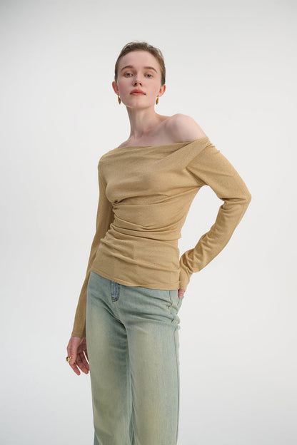 Off-shoulder asymmetrical top