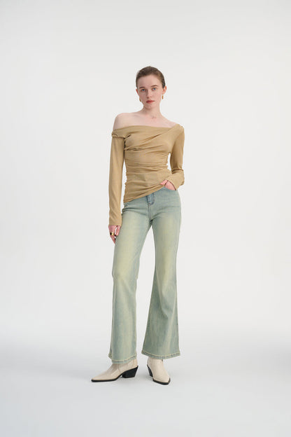 Off-shoulder asymmetrical top
