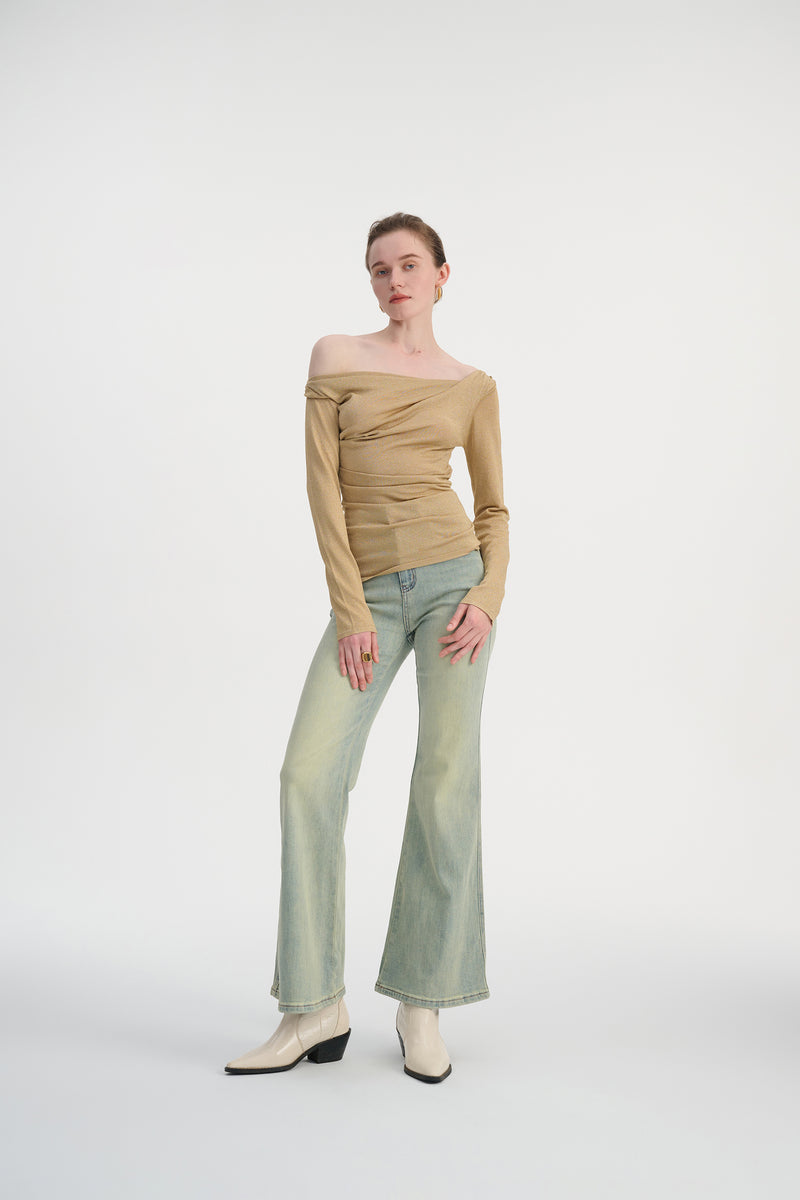 Off-shoulder asymmetrical top