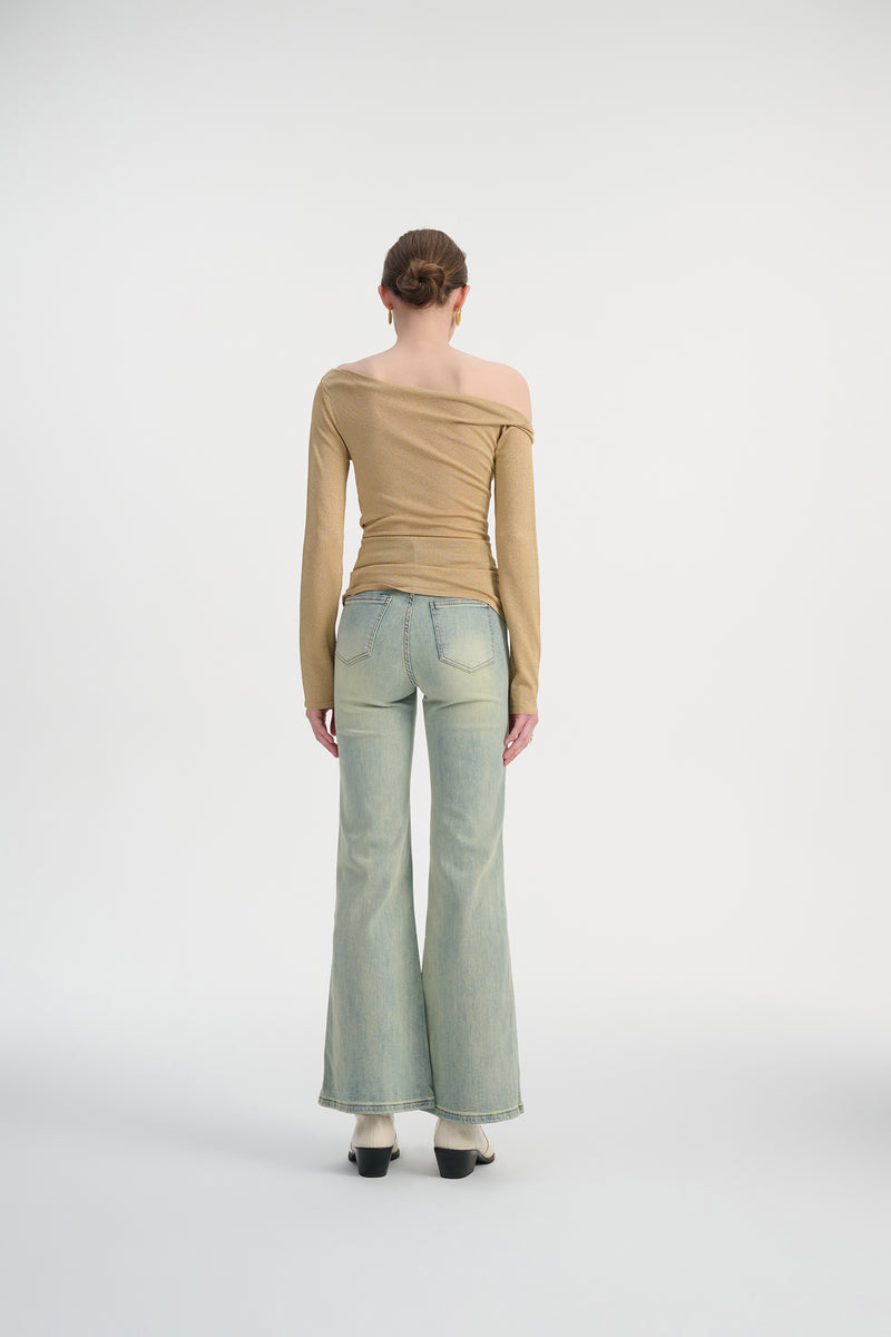 Off-shoulder asymmetrical top