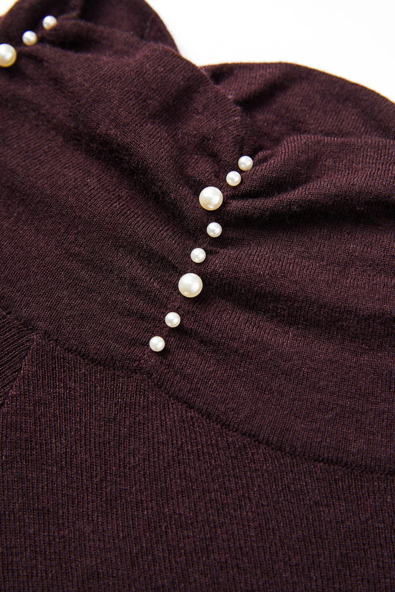 Off shoulder pearl sweater