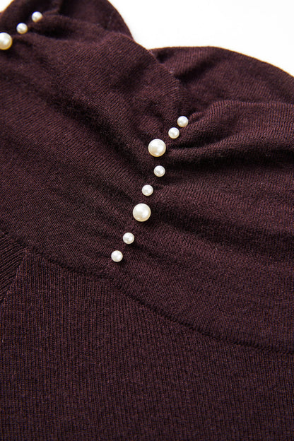 Off shoulder pearl sweater