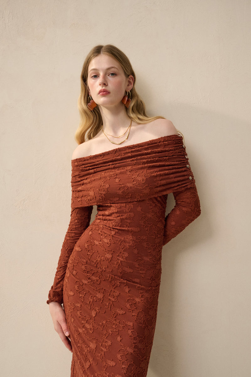 Off shoulder slim fit dress