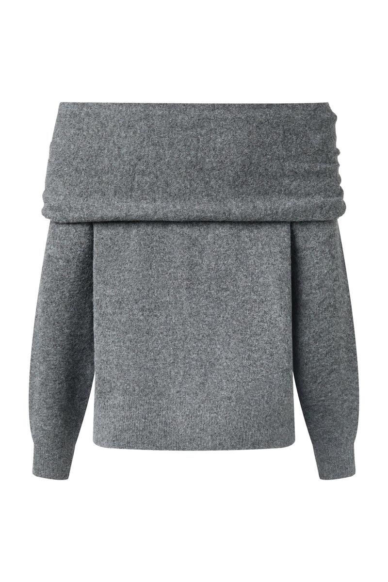 Off shoulder wool sweater