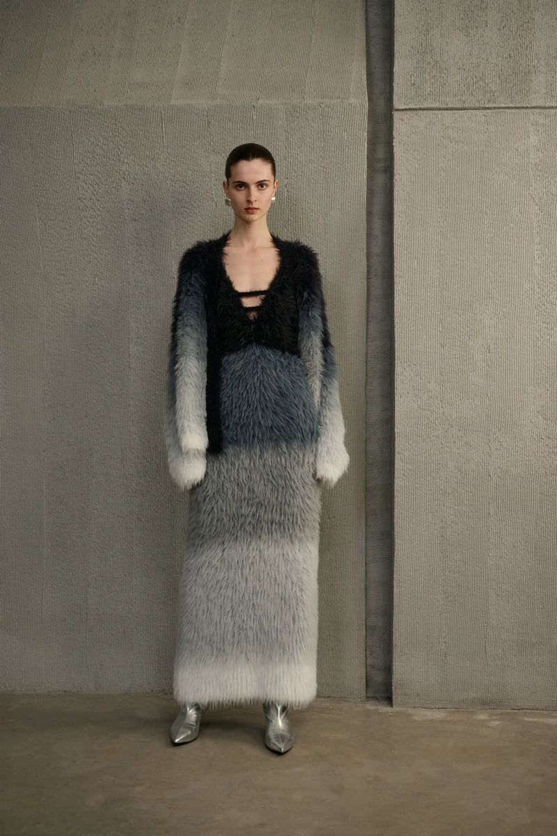 Ombre fuzzy cardigan