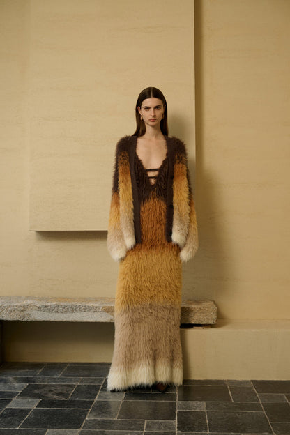 Ombre fuzzy cardigan