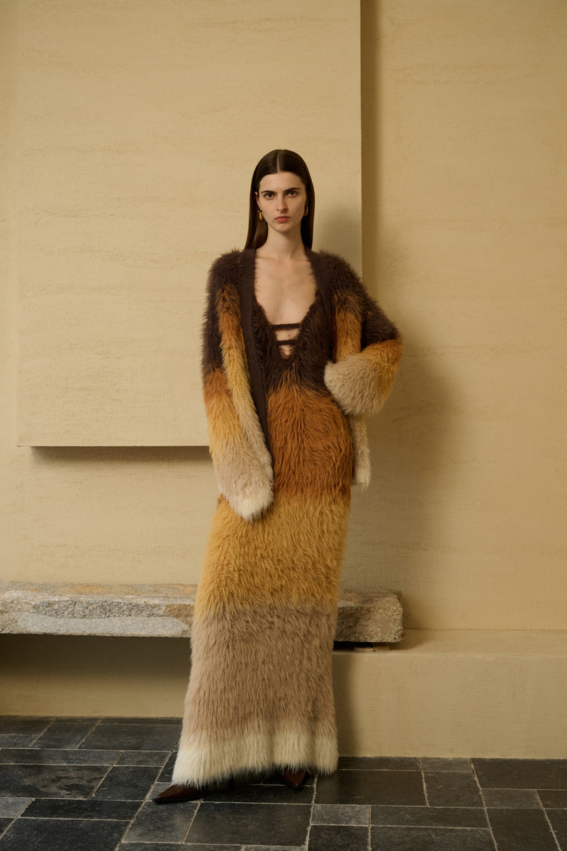 Ombre fuzzy cardigan