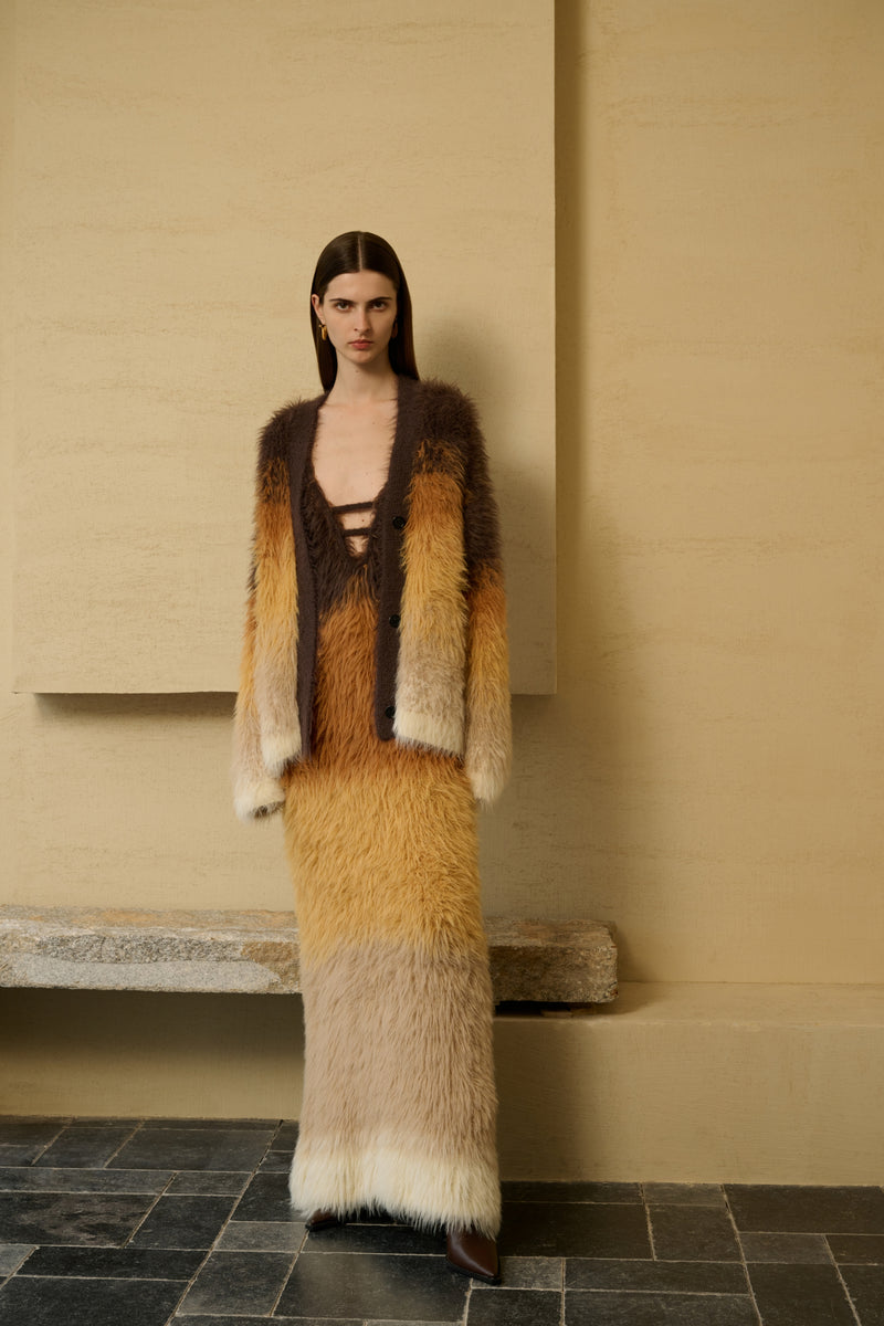 Ombre fuzzy cardigan