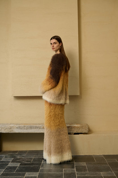 Ombre fuzzy cardigan