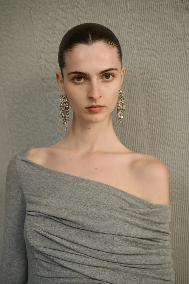 One-shoulder knit top