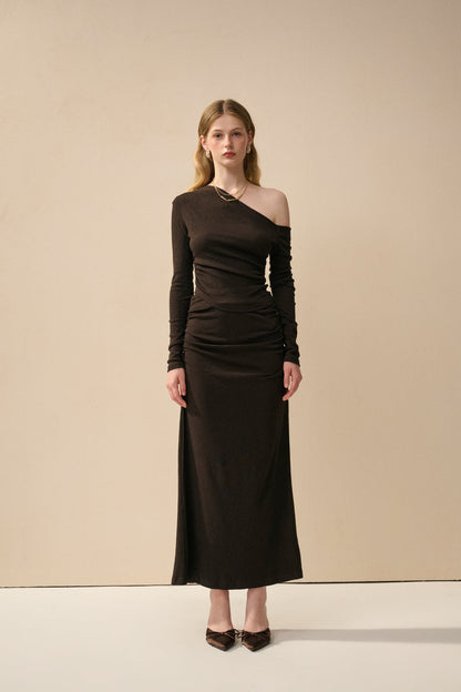 One shoulder long sleeve set