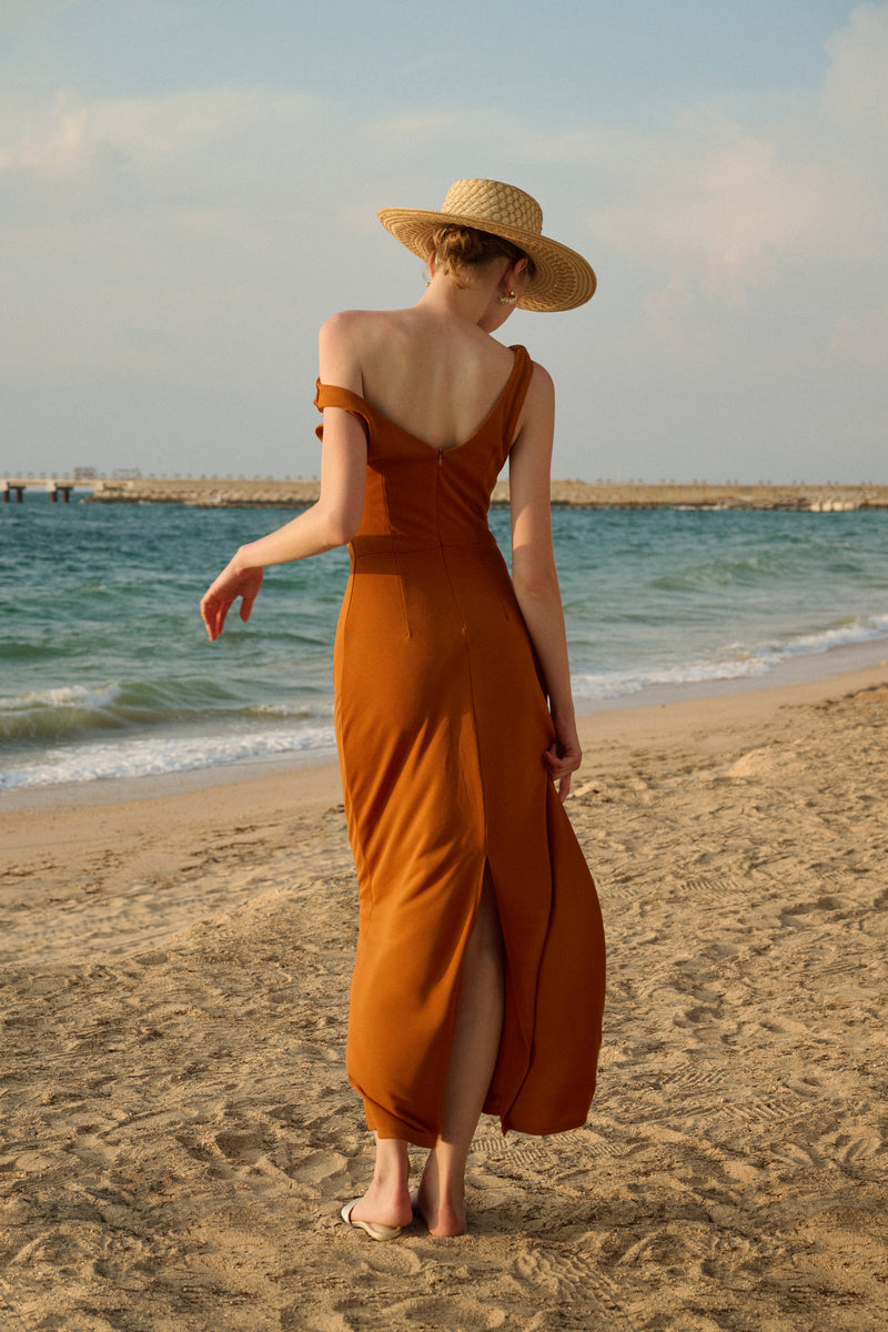 One shoulder maxi dress