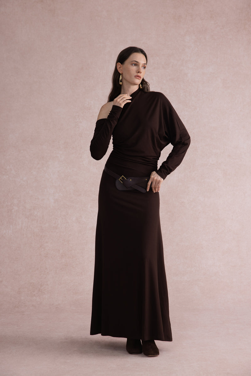 One shoulder maxi dress