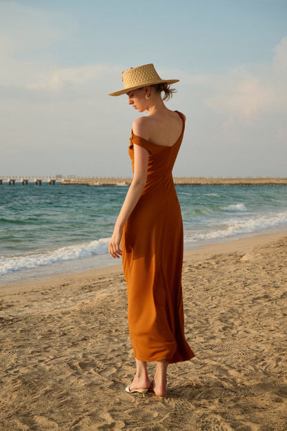 One shoulder maxi dress